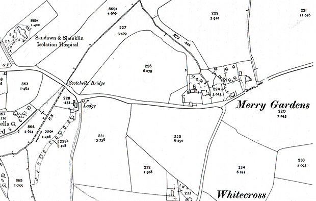 Map of the Sandown and Shanklin Joint Isolation Hospital at Scotchell's Brook
