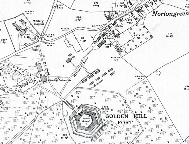 Map of the Military Hospital serving the Golden Hill Fort.