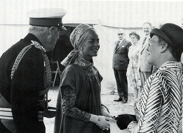 Picture of The Duchess of Kent with Mrs. Thelma Margham at the opening of the Obstetric wing, 1976