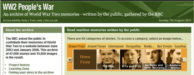 Picture of BBC Peoples War website