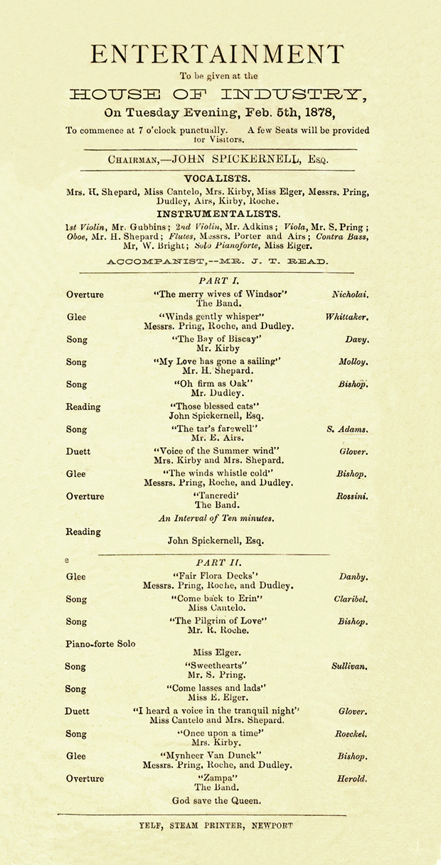 Picture of Entertainment at The House of Industry, 1878